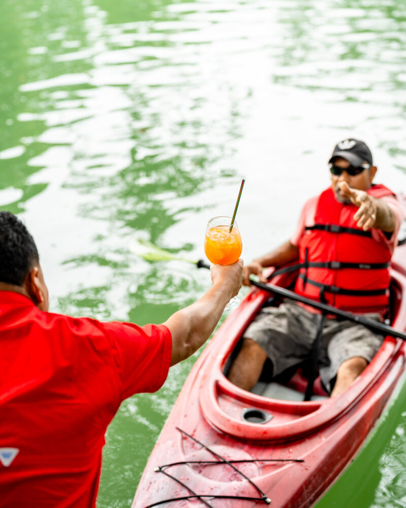 Belize cocktails by the river